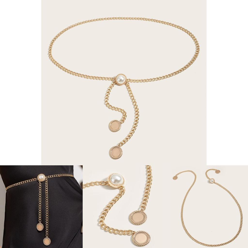 Modische Imitation Perlen Dekoration Damen Lässige Taillenkette Für Frühling Und Herbst