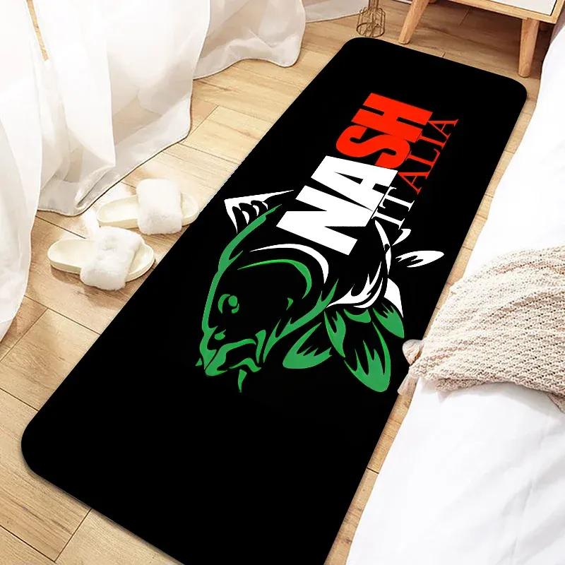 Nash Fishing Logo Door Mat Entrance Non-slip Doormat Washable Kitchen Carpet Living Room Hallway Rugs Bathroom Bath Door Mats