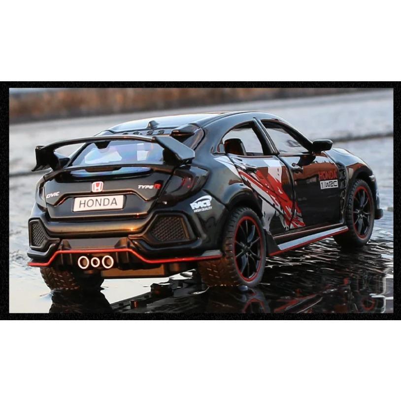 1/32 HONDA CIVIC TYPE R Alloy Sports Car Model Diecasts & Toy Vehicles Metal Car Model Sound and Light Collection Kids Toy Gift