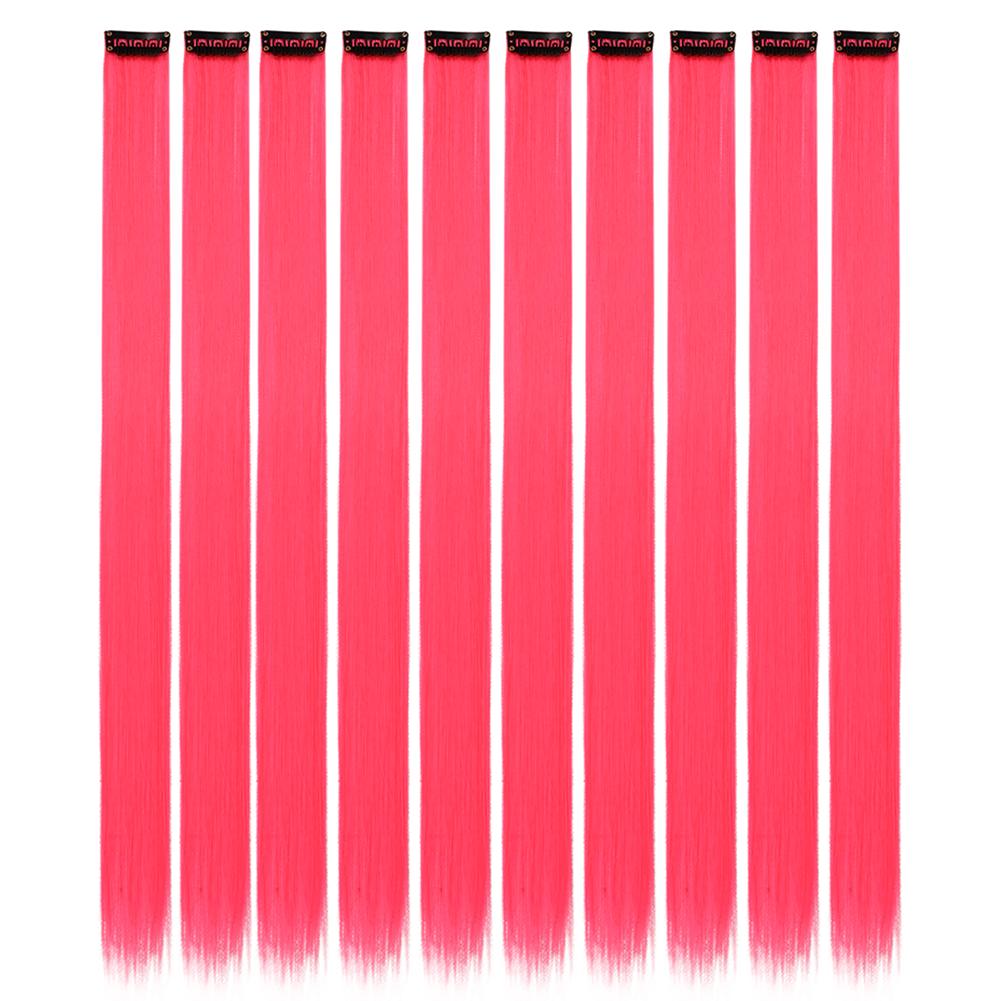 10PCS/Pack Colored Party Highlights Clip in Hair Extensions for Girls 18 Inches Omber colors Straight Synthetic Hairpieces 2028