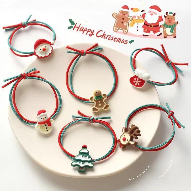 Festive Reindeer & Santa Hair Tie: Christmas Ponytail Rubber Band
