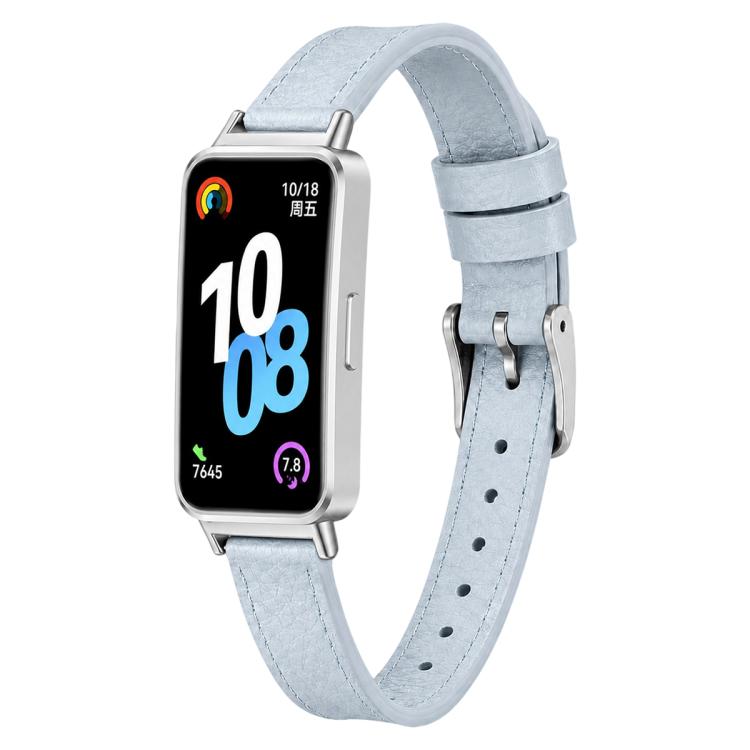 Litchi Texture Loop Buckle Vegan Leather Watch Band For Huawei Band 11 Pro / 11 Pro NFC / 11