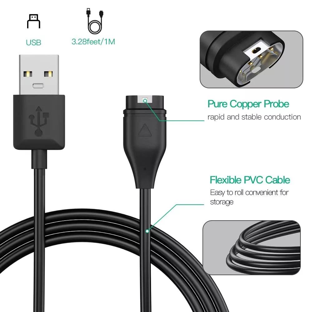 Watch Charger for Garmin Forerunner 45 55 245 255 265 745 945 955 965,Vivoactive 3 4S,Venu 2 2S Plus,Fenix 7S 7X 65 Charge Cable