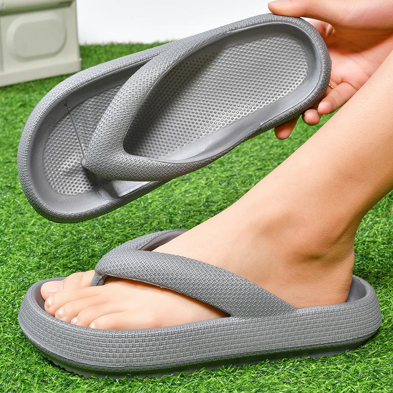 Unisex Thick-Soled Summer Flip-Flops: Breathable, Non-Slip, Soft Sole