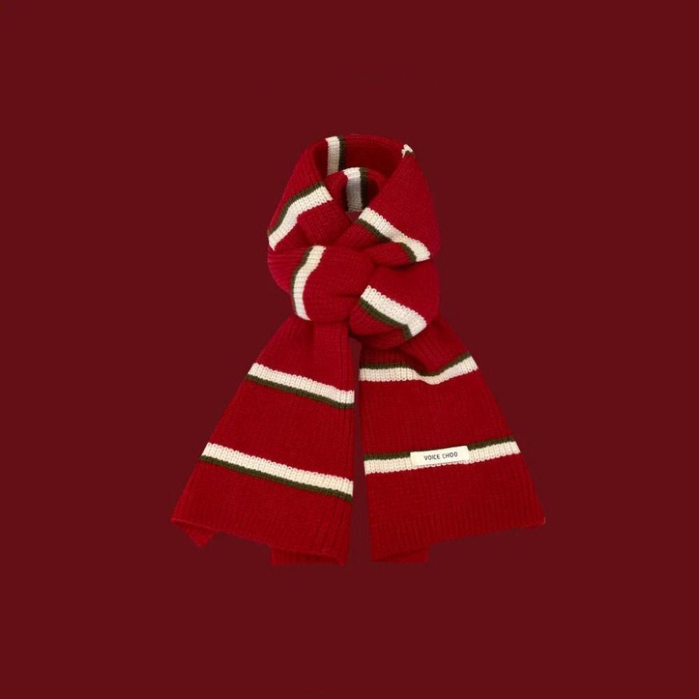 Thicken Women Knitted Scarf Stripe Long Scarves Winter Fashion Thermal Neck Warmer