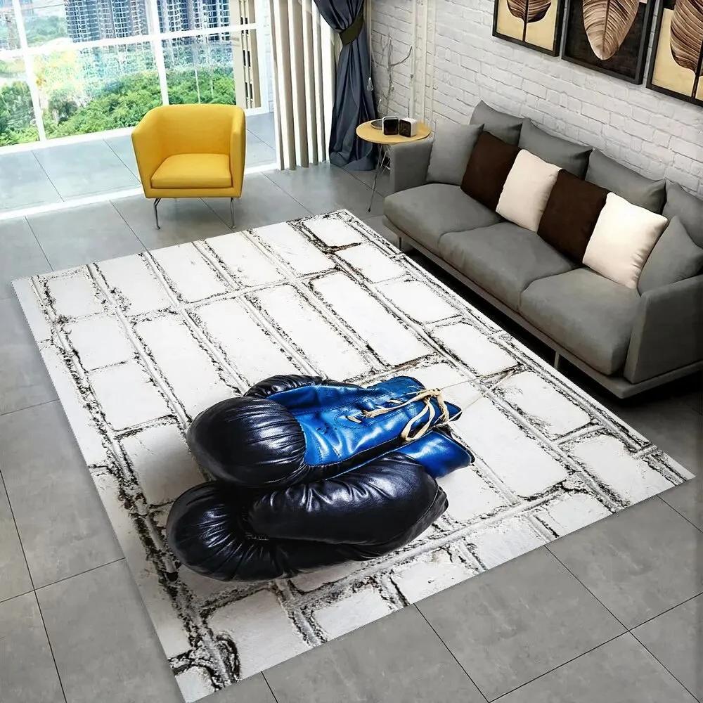 3D Boxing Gloves Boxer Fight Area Rug Large,Carpet Rug for Living Room Bedroom Sofa Doormat Decoration,Kids Non-slip Floor Mat