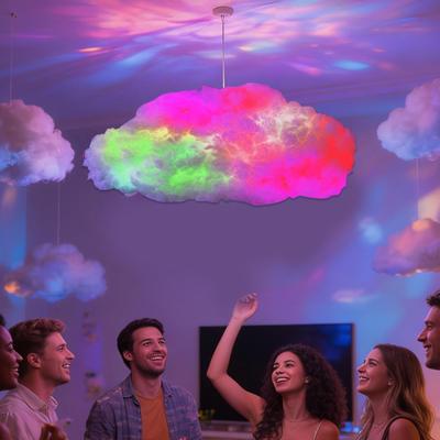 Ceiling Clouds With Lights DIY Atmosphere Lamp With Music Rhythm Color Changing Remote Control LED Cloud Lights For Living Room