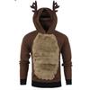 Luxurious Mens Christmas Hoodie Jumper With Fluffy Rudolph Reindeer Design Sweater