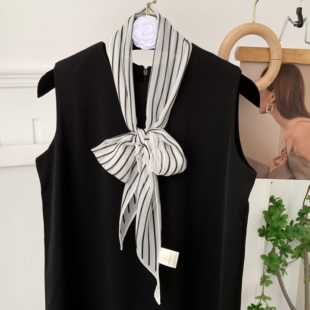 Scarf for Women Versatile Neck Flower Scarf Versatile Striped Headband Hairband Scarf