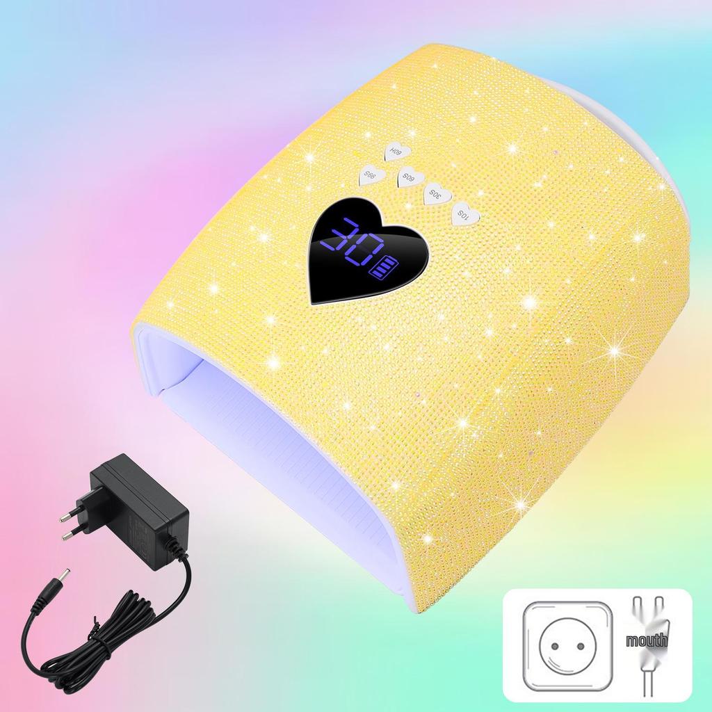 220W Rhinestone Dual Light Nail Lamp: Portable, Quick-Dry, Gel-Curing with No Blackening