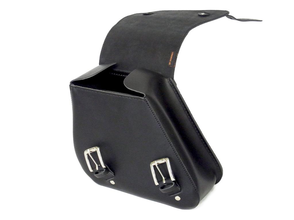 LONGRIDE Single Side Swingarm Bag for Harley Bolt CUS281 (Black Leather) Dyna/Yamaha