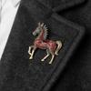 Vintage Zodiac Horse Lapel Pins Unisex Year of The Horse Brooch Rhinestone Horse Brooch  New Year