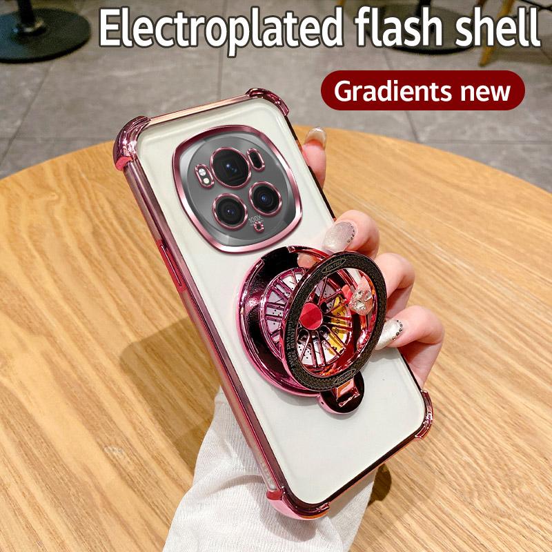 

Блестящий противоударный градиентный чехол-подставка для телефона с гироскопом с гальваническим покрытием для Huawei Honor Magic 6 5 Pro силиконовый чехол Honor Magic 5 Pro