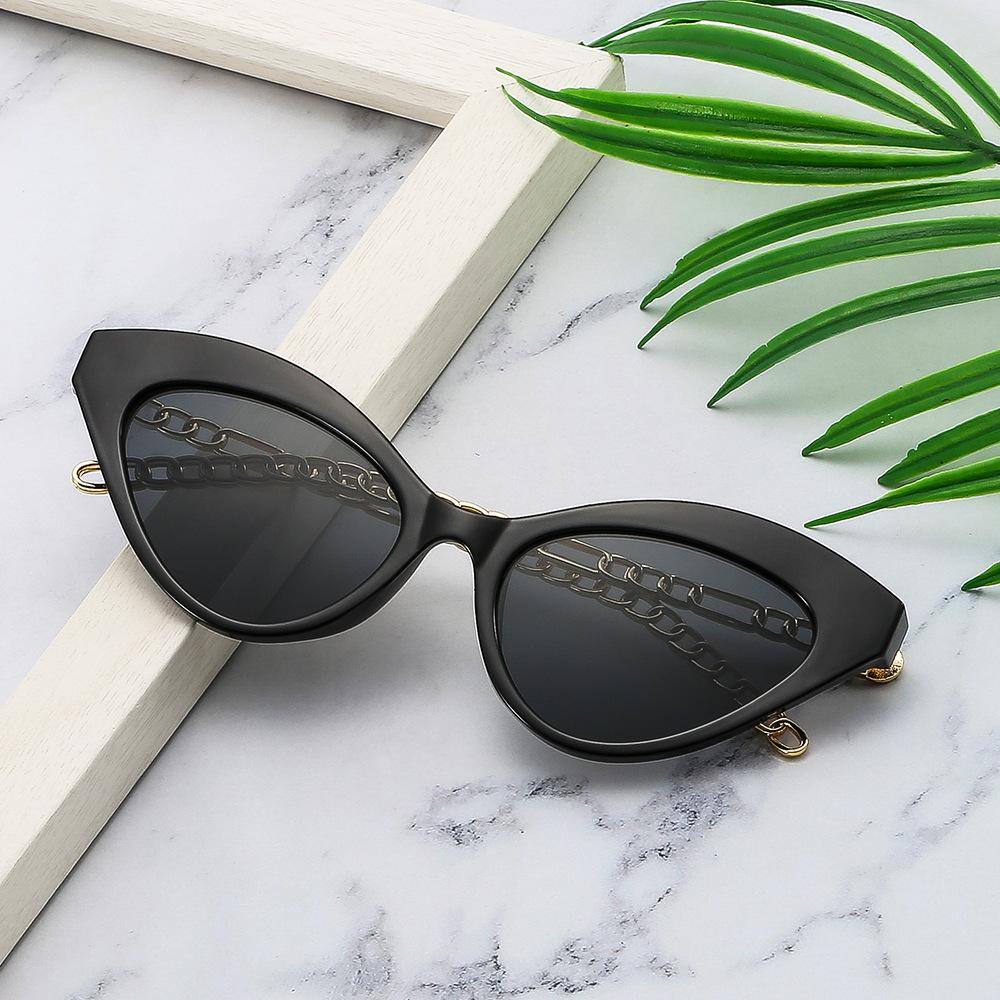 New Fashion Sunglasses Personalized Metal Chain Legs Sun Glasses Camping Trendy Retro Ideal Gift Triangle Frame Sunnies