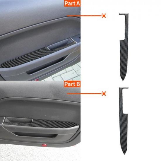 Carbon Fiber Interior Door Panel Cover Trim Sticker For Ford Mustang 2005-2009