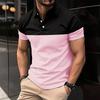 Summer Men's Short Sleeve Polo Shirts Business Casual Patchwork Polos Men Breathable Tops