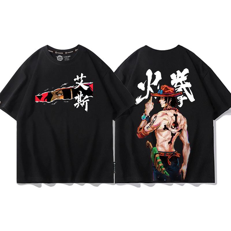 ONE PIECE Tshirt Mens Pure Cotton Casual Round Neck Tshirt Short Sleeve Clothing Summer Sports Casual Short Sleeve Top