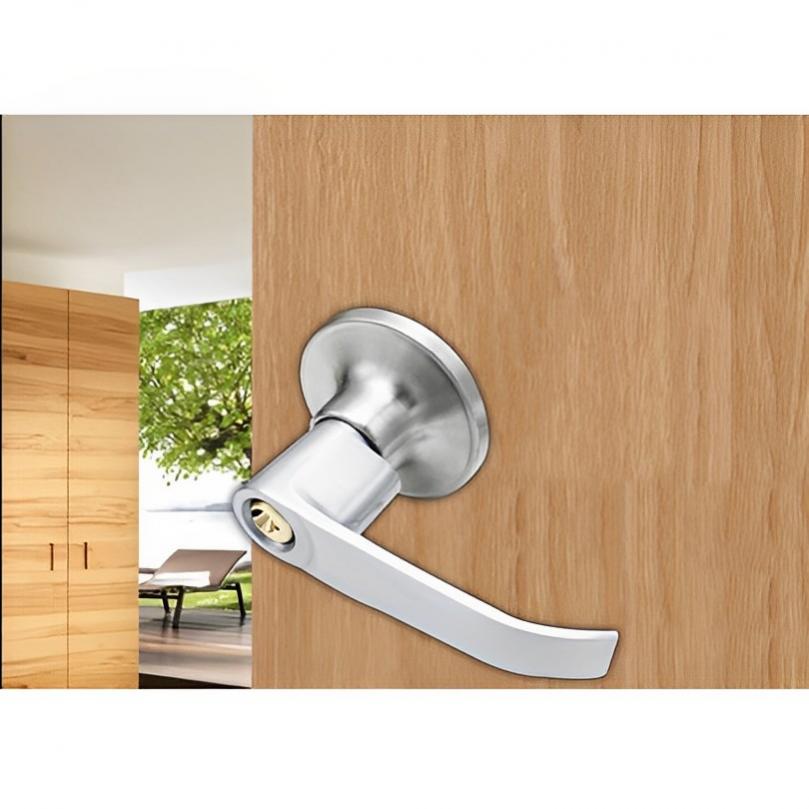 Door Handle Lock Aluminum Alloy Door Key Locks Room Hotel Anti Theft Safty Security Locker Latch for Toilet /Bathroom/Bedroom