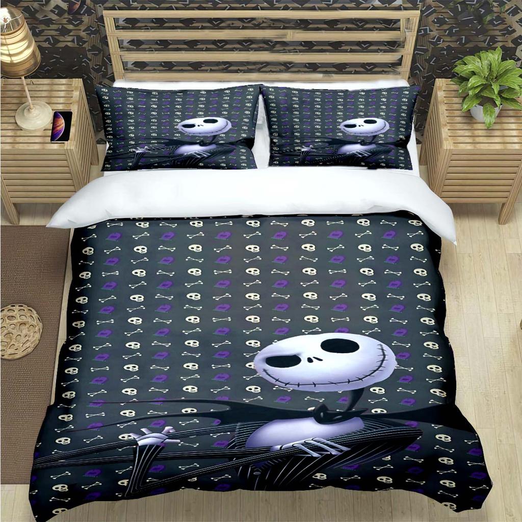 Horror Film The Nightmare Before Christmas Print Bedding Sets Bed Supplies Set Duvet Cover Bed Comforter Set Bedding Set Gift
