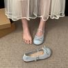Queen Fan French round head shallow mouth flat sole shoes women's summer 2025 new versatile skirt Mary Jane shoes
