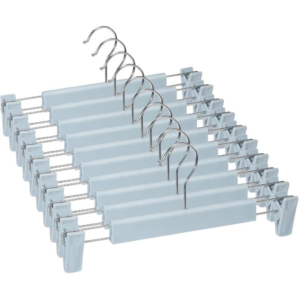 Hosenbügel mit Clips, Rockbügel, 360° drehbare Haken, platzsparende Kleiderbügel für Hosen, Röcke, Kleidung, Jeans