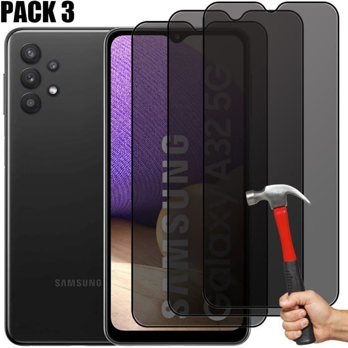 Protection en verre trempé - Booling - pour Samsung Galaxy A32 5G - Anti-espion - Résistant aux chocs - Lot de 3