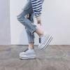 Muffin Shoes Platform Leather Surface Two Wear White Shoes Inner Height Increase Spring Korean Version Women's Board Shoes Casual Shoes
