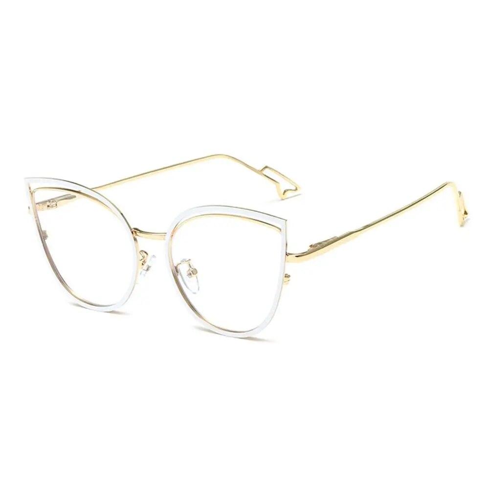 Cat Eye Anti-Blue Light Glasses Women Men Oversized Optical Frame Eye Protection Ultra Light Eyeglasses Office Computer Goggles