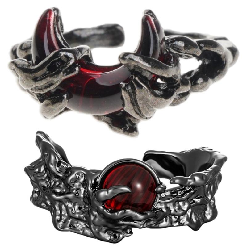 Anello Ispirato al Sole/Luna Misura Regolabile Anello Aperto con Finitura Effetto Liquido Accessorio Accattivante per Coppie