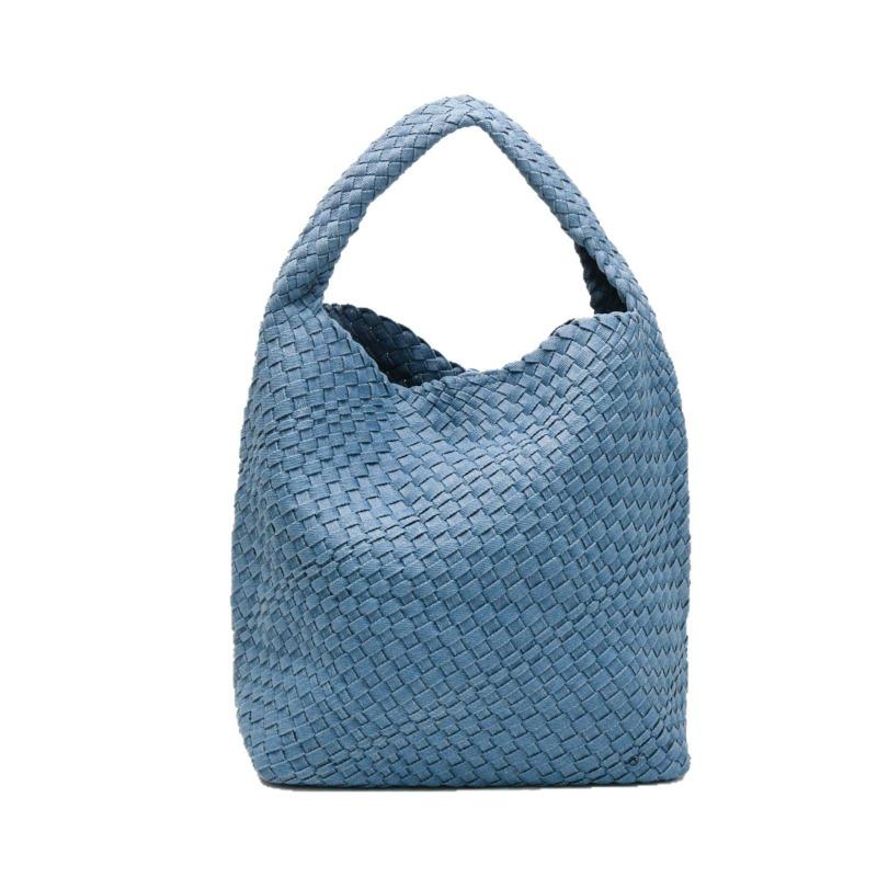 

Новая джинсовая плетеная вручную сумка женская большой вместимости на плечо сумка-тоут для поездок на работу и отдыха Magnetic buckle синий