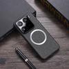 Magsafe Magnetic Plain Leather Case For Xiaomi 15 Pro Mi 15 14T Pro 14 Ultra Xiaomi14T  Cloth Wireless Charging Cover