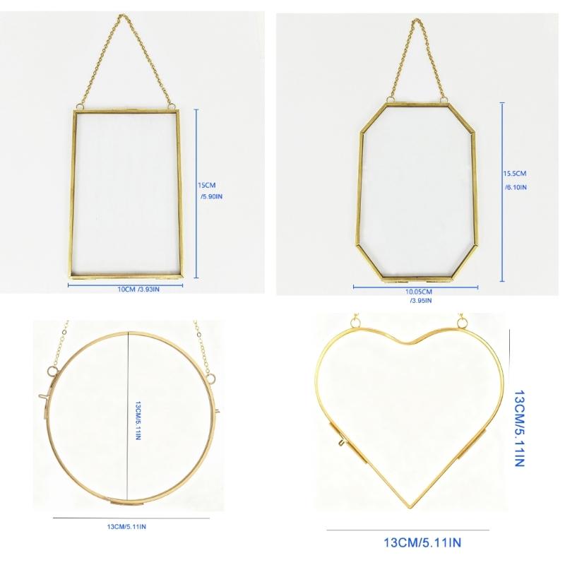 Glass Pressed Flower Frames Wall Hanging Tabletop Display Double Glass Picture Frames for Pressed Dried Flower Plant