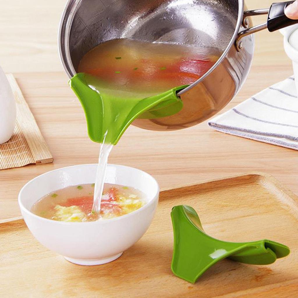 Silicone Spout Funnel For Pots Pans Food Grade Non Drip Pouring Tool For Sauces Soups Oils Anti-Spill Pouring Tool