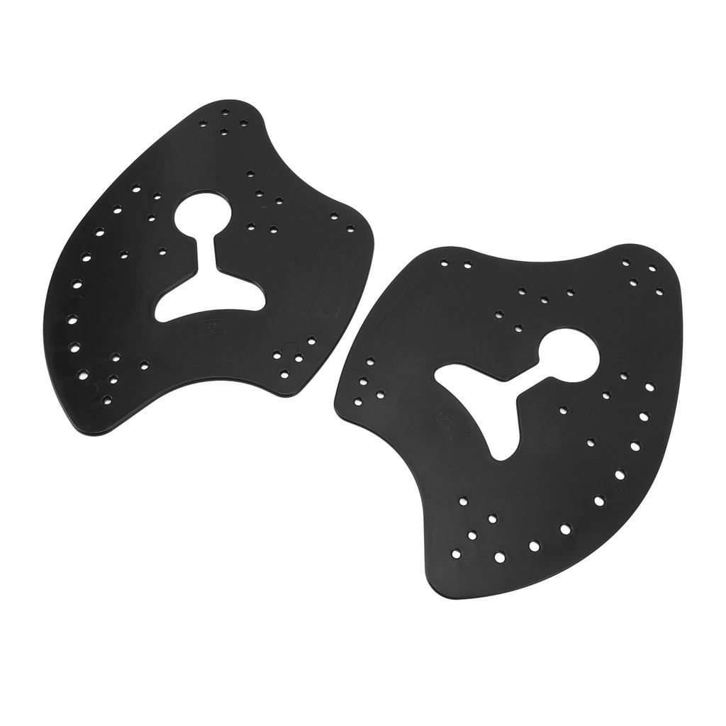 1 Pair Hand Paddles for Swim PP Silicone Adjustable Hand Fin Flipper Flat Paddle Swimming Training Aid for Men Women Children Black S