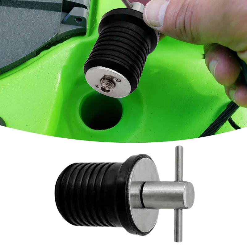 Boat Drain Plug Stainless Steel Handled Boat Drain Plug Rubber Sinking Prevention Tool Marine Accessories for Sea Reservoir