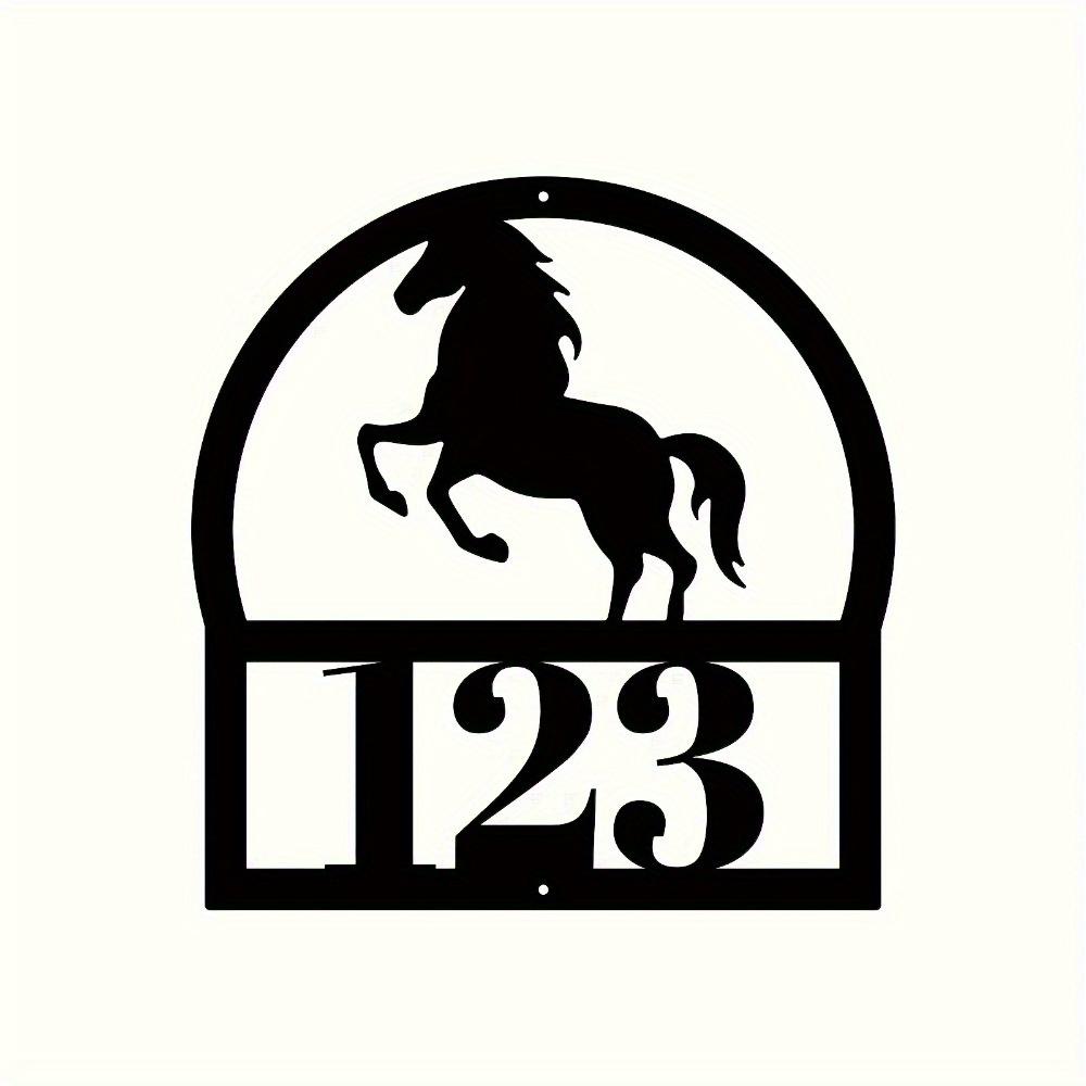 Metal Horse Wall Sign Trendy Door Plaque Address Decor Porch Living Room Rustic