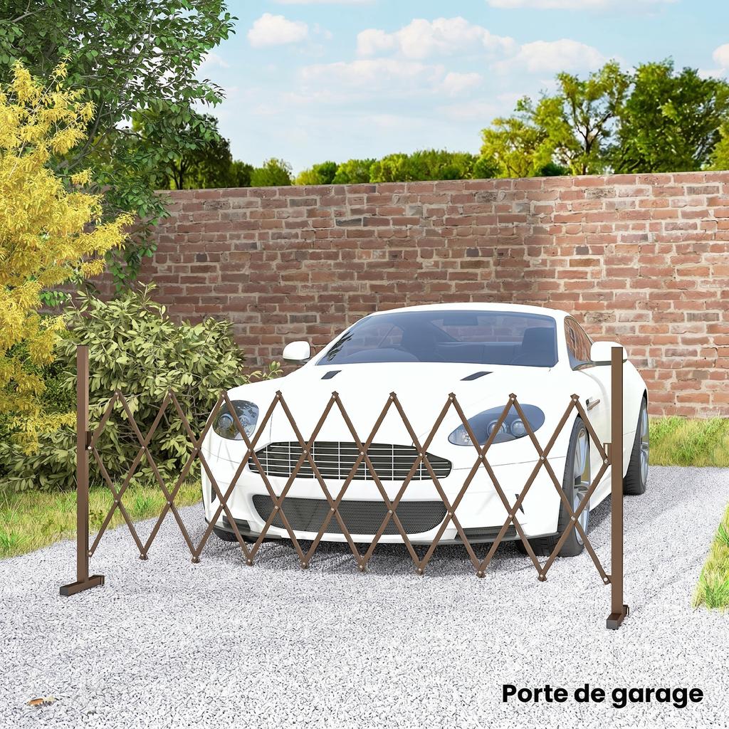 Expanding Trellis Fence, Freestanding Movable Fence, Foldable Garden Screen Panel, 250 x 103.5 cm, Dark Brown