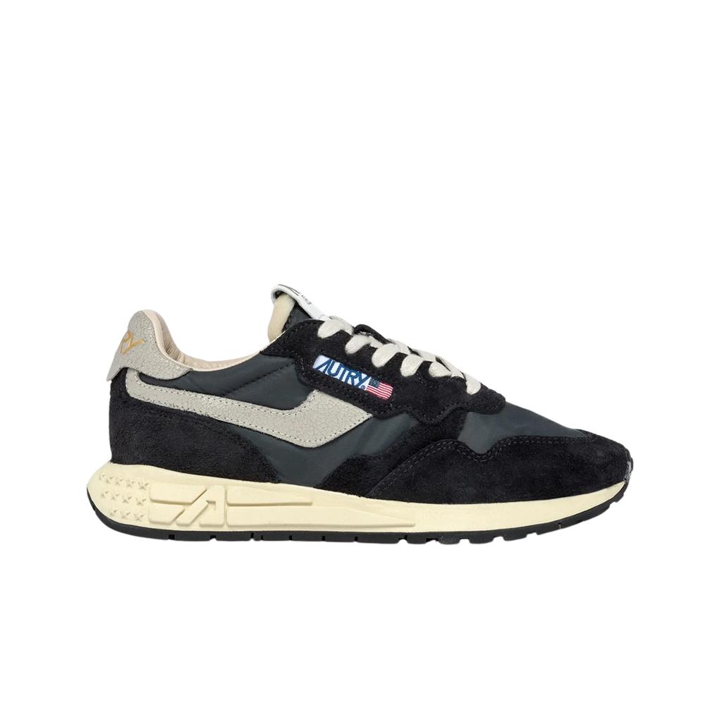 Autry Reelwind Low Nylon Suede Sneakers Black