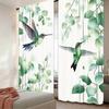Hummingbird and Flowers Print Light-Filtering Curtain Panels 2 Piece Polyester Rod Pocket  Decorative Curtains for Bedroom