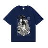 Kettensägenmann Reze „Bomben Teufel“ Schwarz-Weiß-Druck Übergroßes Anime Streetwear T-Shirt für Damen und Herren