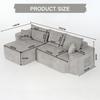 Sofá de Esquina en Forma de L "Cloud Couch", 262 cm con Chaise Longue, Asiento Profundo XXL, Sin Montaje, Sofá Modular en Chenilla Gris para Sala de Estar