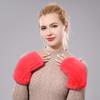 New Women 100% Real Genuine Knitted Rex Rabbit Fur Mittens Winter Warm Lady Real Fur Fingerless Gloves Handmade Knit Fur Mitten