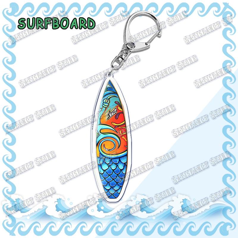Waves Surfing Surfboard Keychains for Accessories Bag Bicycle Pendant Keyring Jewelry Fans Creative Beach Travel Gift Chaveiro