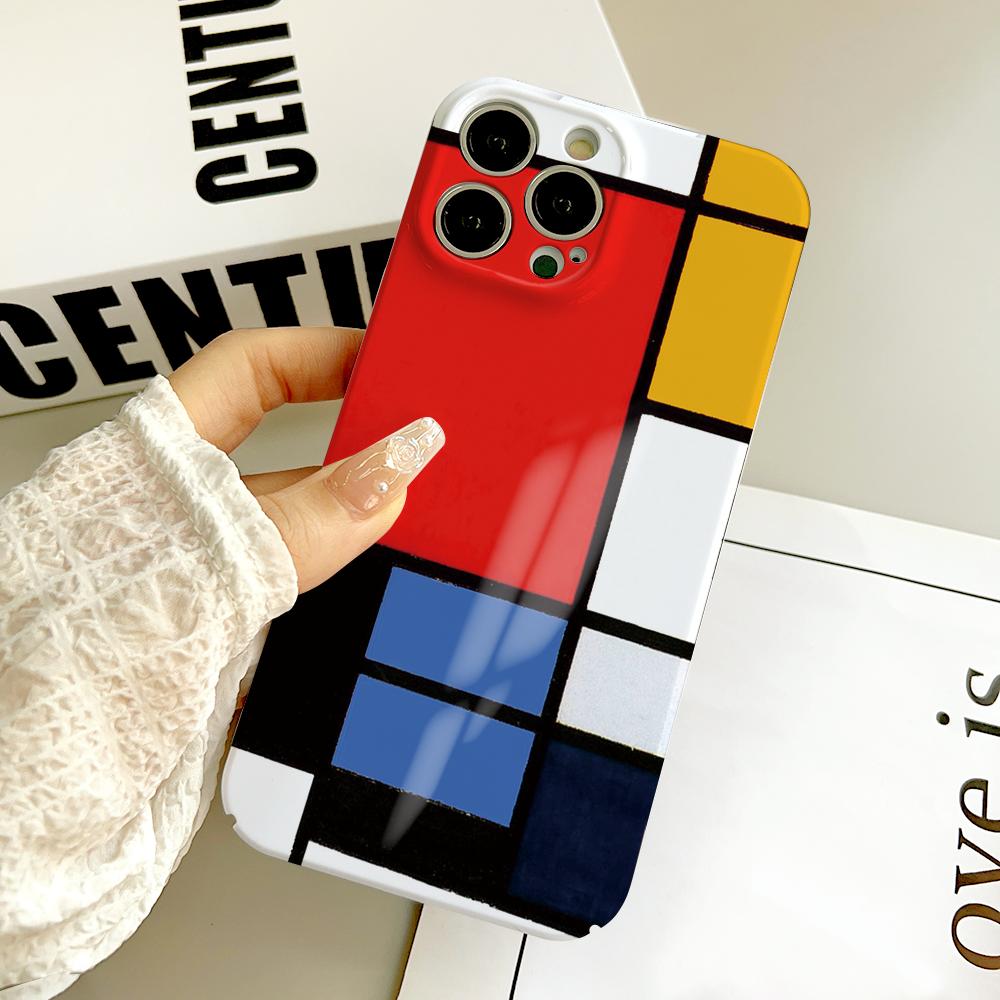 Piet Mondrian Phone Case FUNDA For IPhone 16 15 14 13 12 11 Plus Pro Max Mini Precise Hole Matching Film Covers