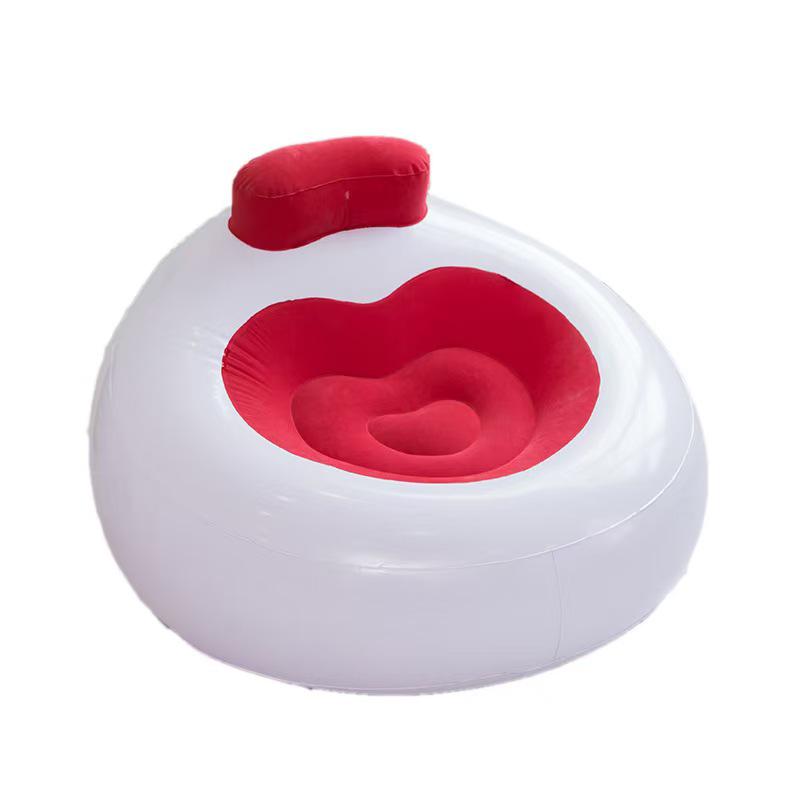 Heart-Shaped Inflatable Sofa - Flocked Camping & Leisure Chair