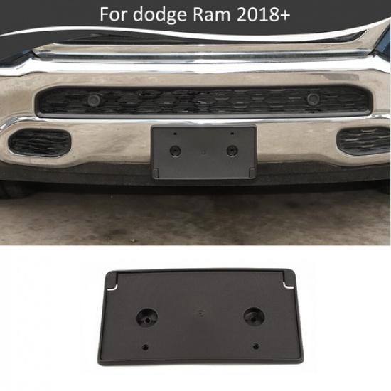 Black Front License Plate Holder Mount Bracket Cover Trim For Dodge Ram 1500 18+