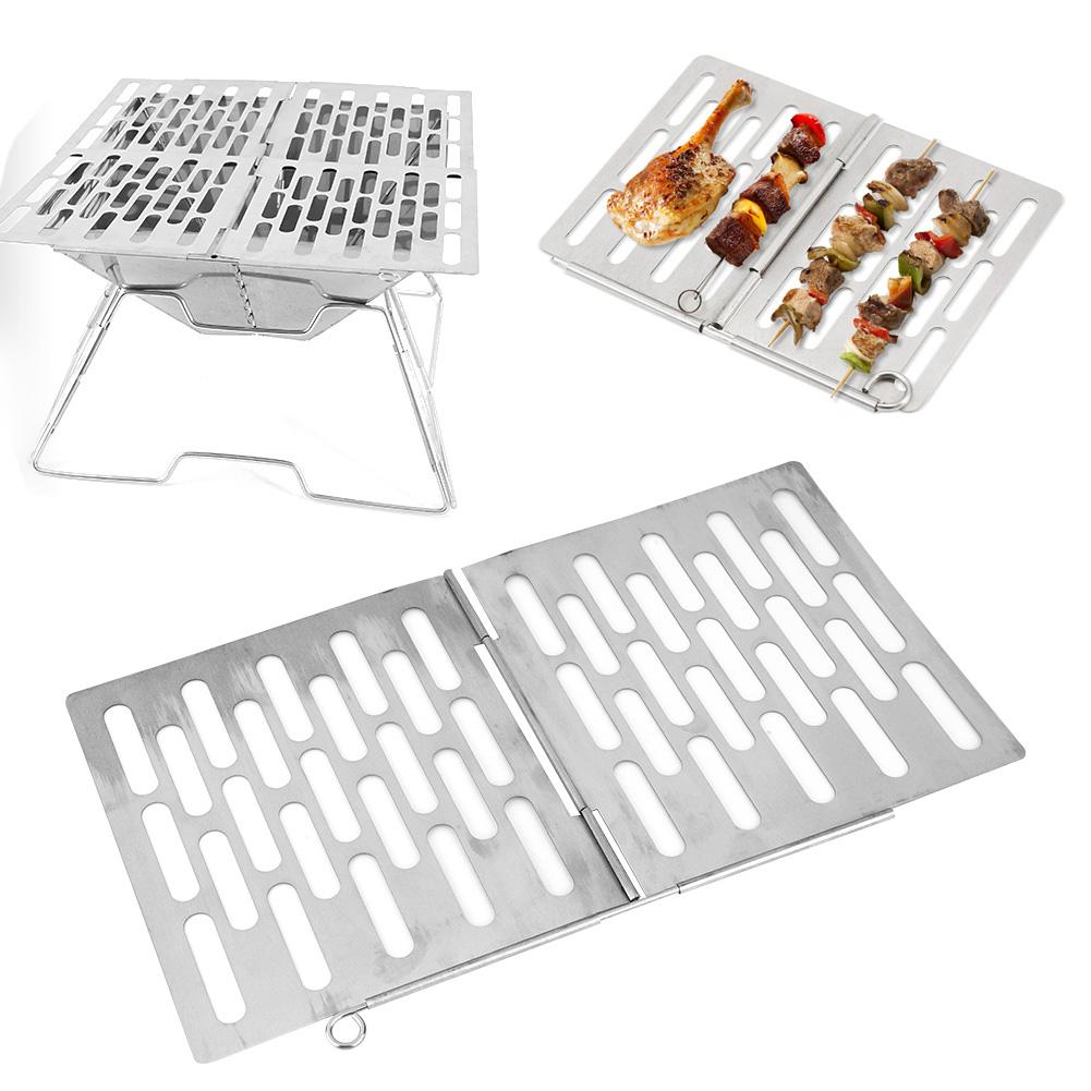 Outdoor Portable Stainless Steel Foldable Barbecue BBQ Board Plate for Camping Picnic