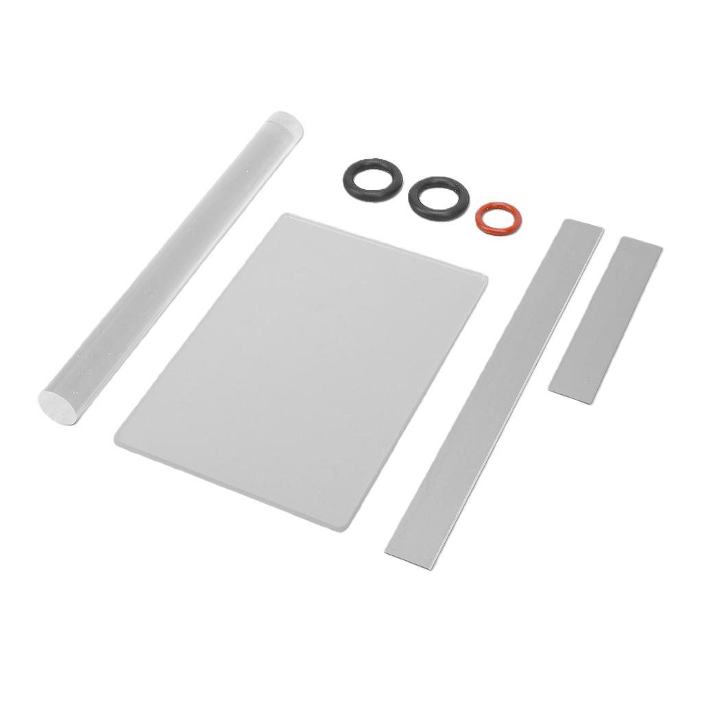 Clay Cutting Tool Set, Acrylic Clay Rolling Pin Ceramic Slicer Kit with Clear Acrylic Board 2 Metal Scrapers