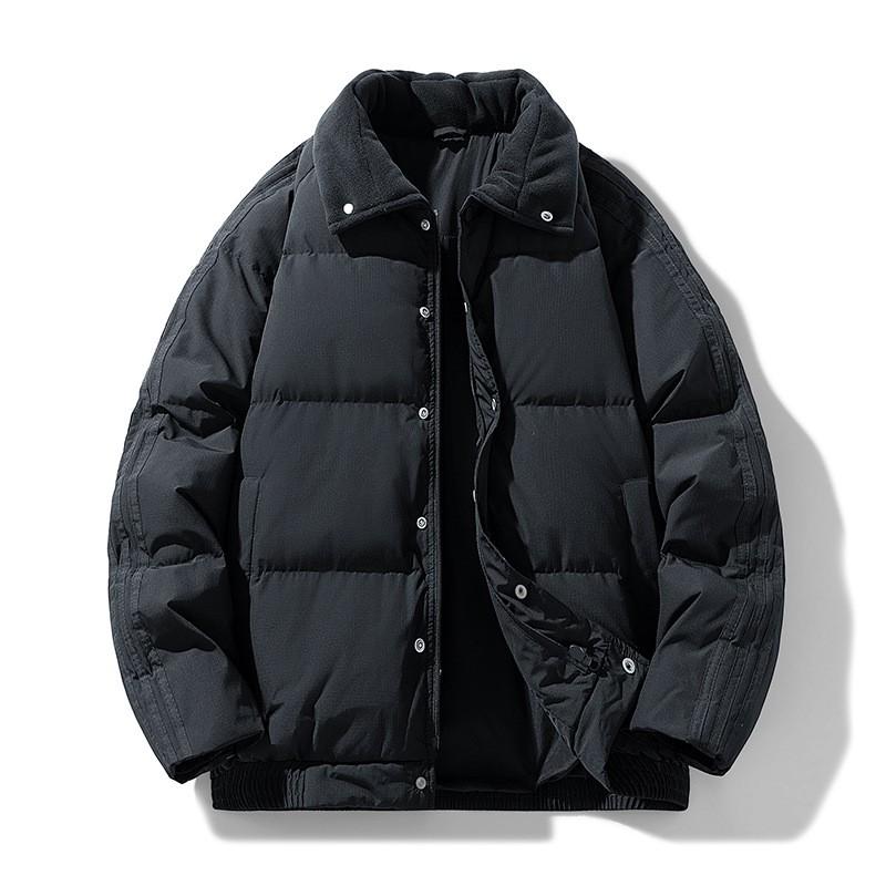 Herren Winter Daunenjacke 90% Weiße Ente Warm Lockerer Schnitt Neutraler Stil Ohne Kapuze Reversmantel Tägliche Kleidung
