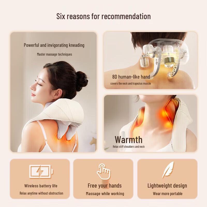 Aux Cordless 8D Shiatsu Neck & Shoulder Massager